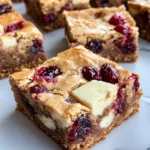 Homemade Cranberry White Chocolate Blondies photo