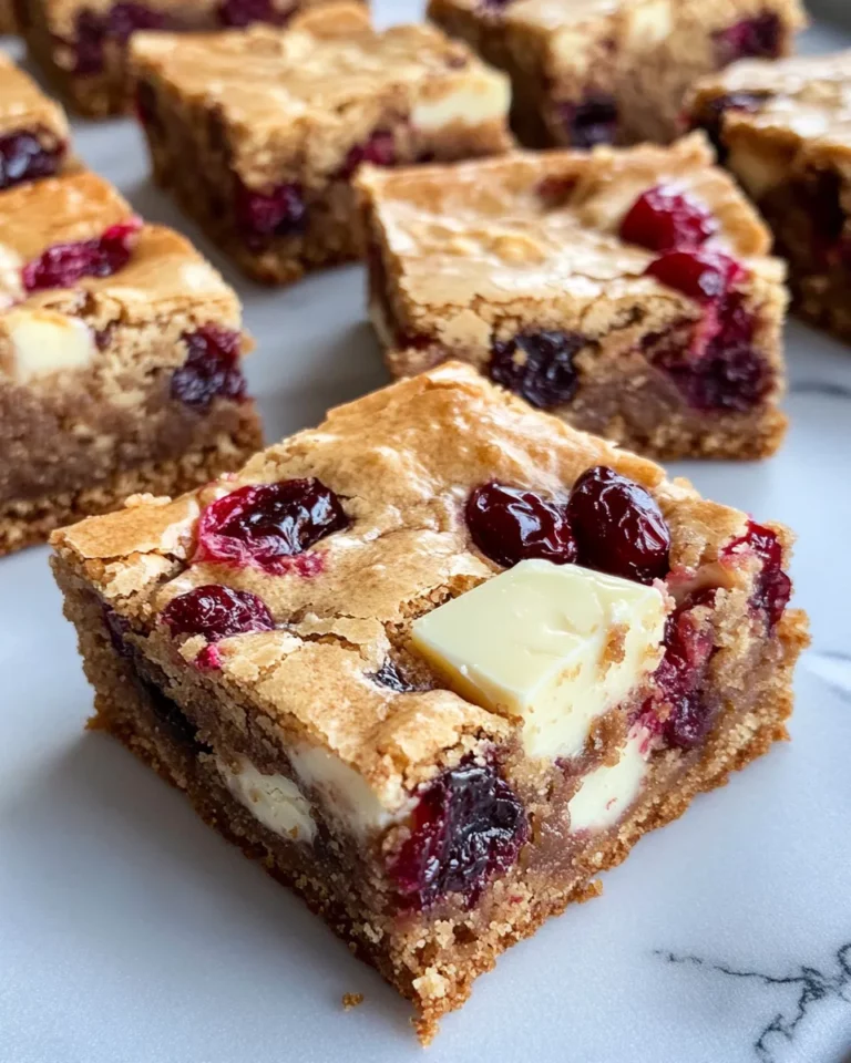 Homemade Cranberry White Chocolate Blondies photo