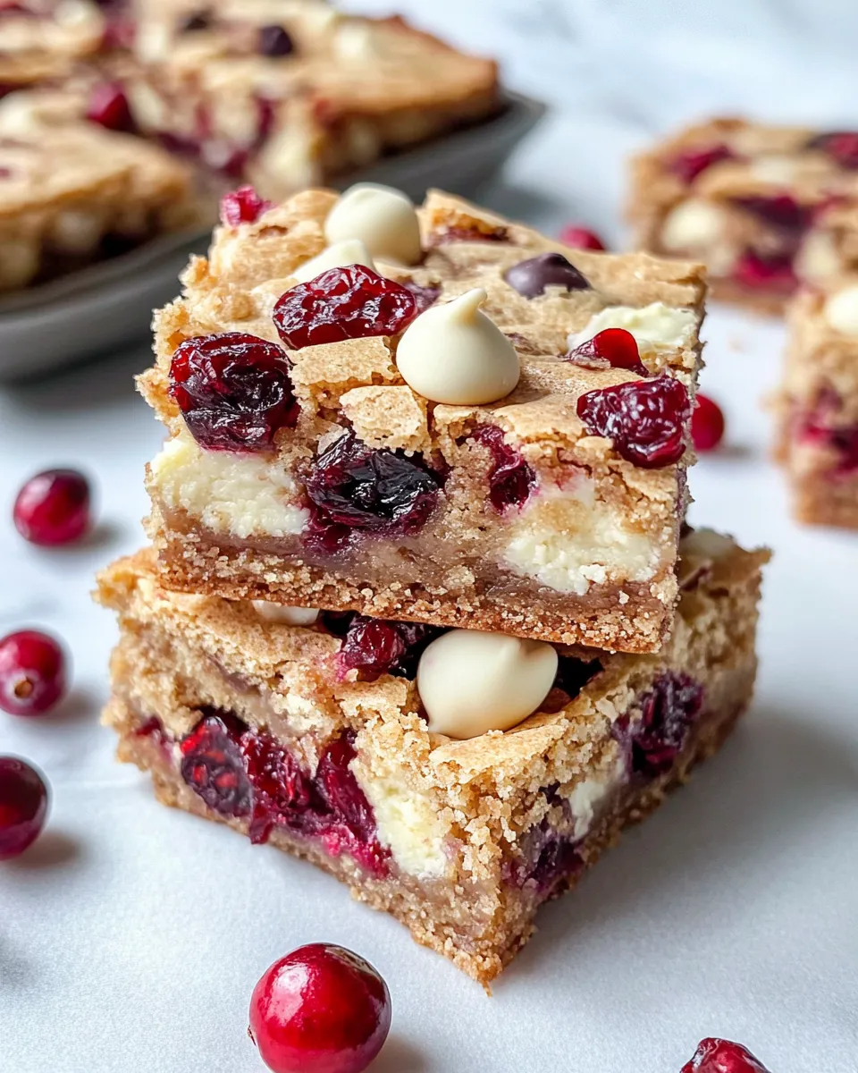 Classic Cranberry White Chocolate Blondies image