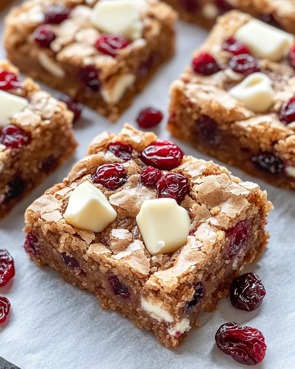 Delicious Cranberry White Chocolate Blondies dish photo