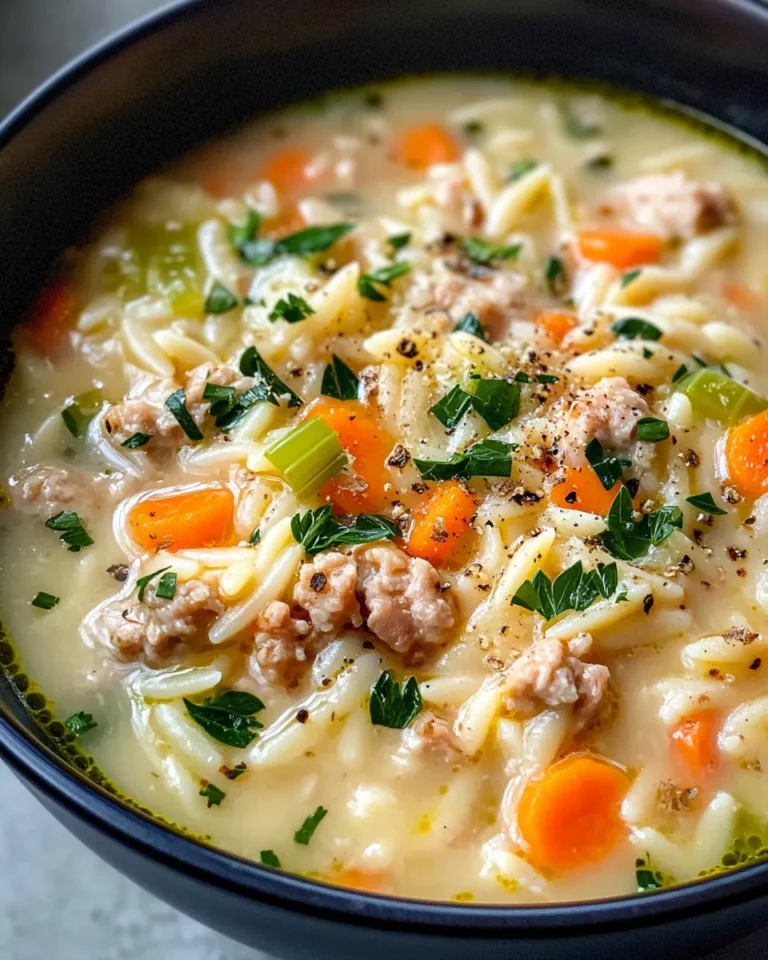 Homemade Creamy Turkey Orzo Soup photo