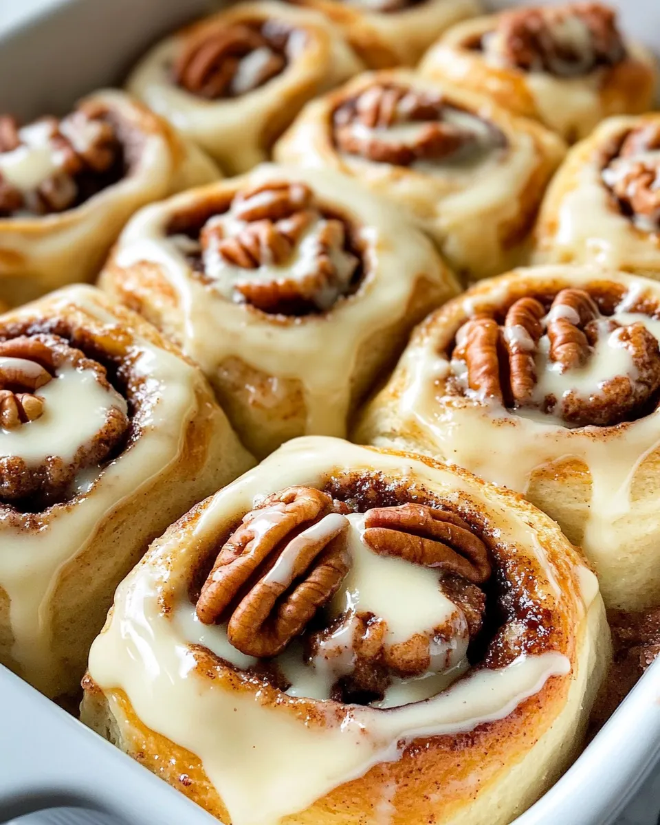 Easy Maple Pecan Cinnamon Rolls food shot