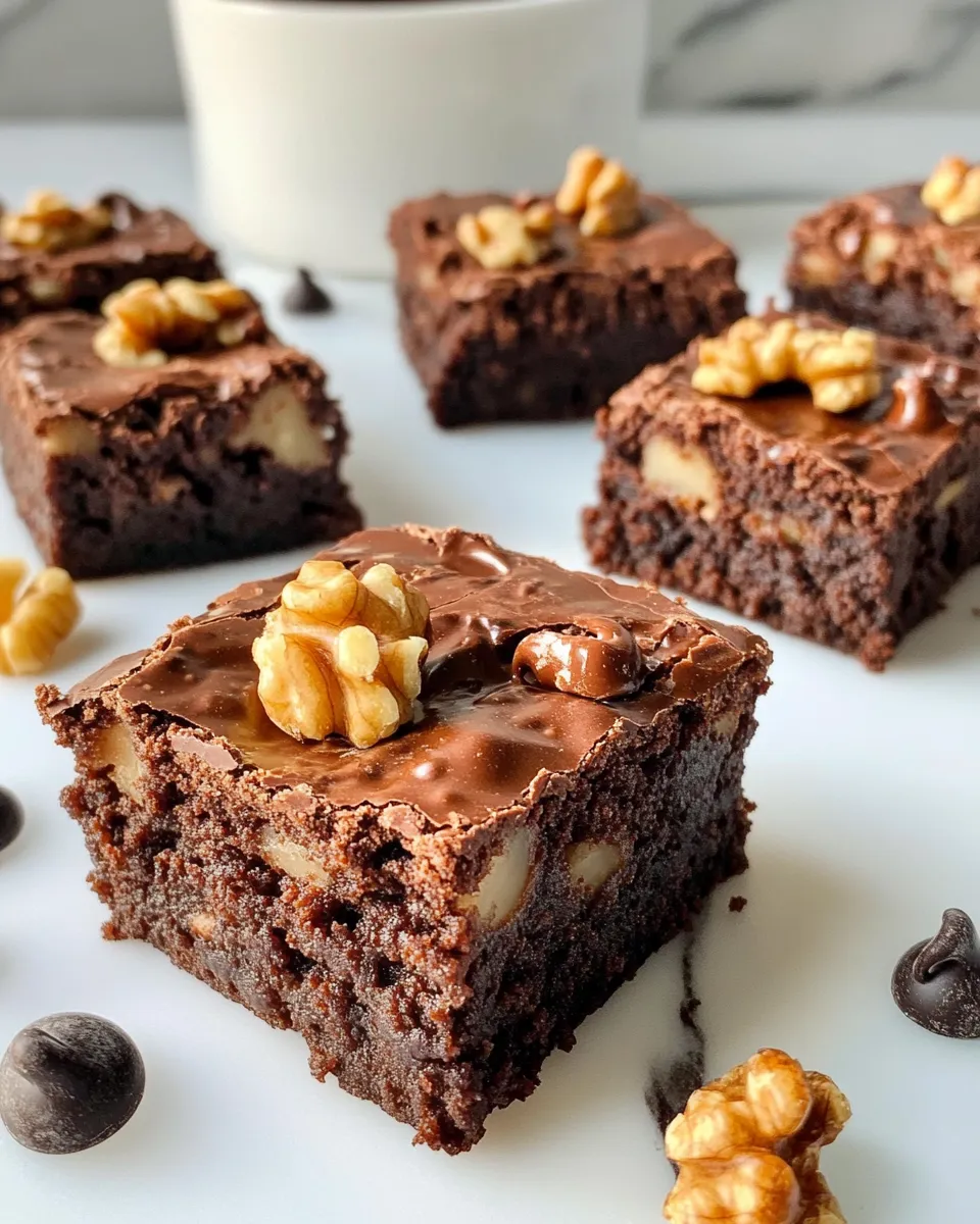 Homemade Maple Walnut Fudge Brownies food shot