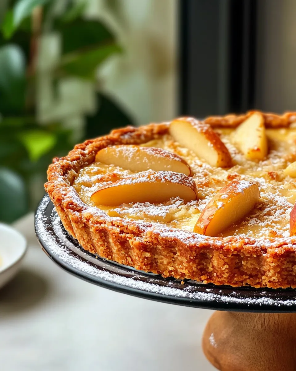 Delicious Pear-Almond Frangipane Tart food shot