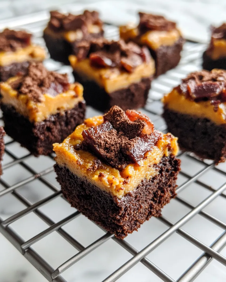 Easy Pumpkin Cheesecake Brownie Bites food shot