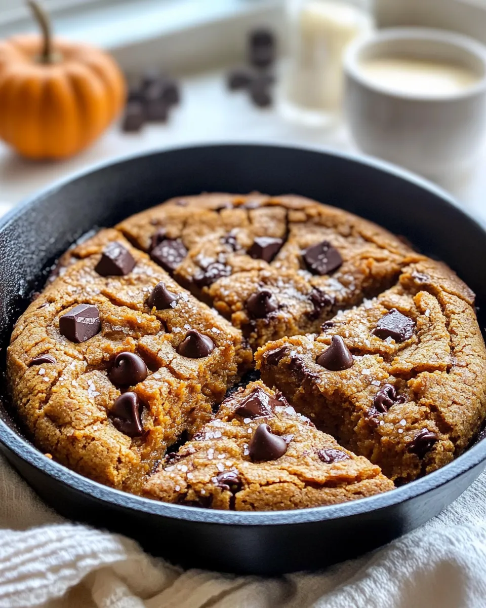 Homemade Pumpkin Chocolate Chip Skillet Cookie photo