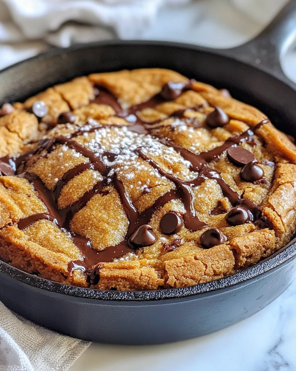 Easy Pumpkin Chocolate Chip Skillet Cookie food shot
