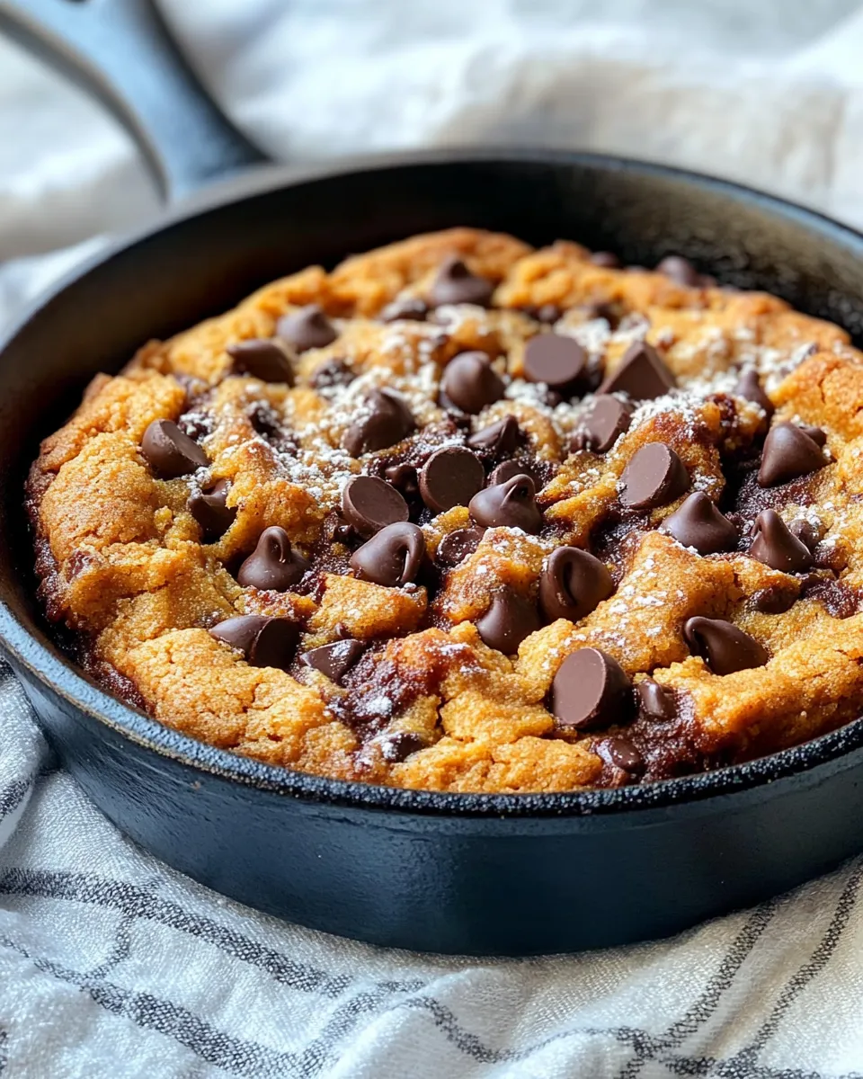 Delicious Pumpkin Chocolate Chip Skillet Cookie dish photo