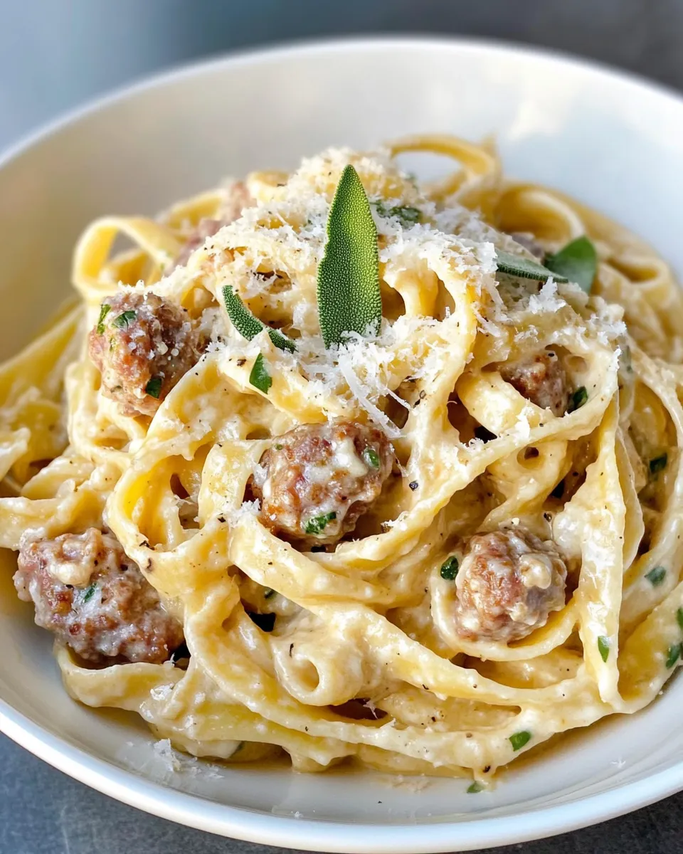 Classic Pumpkin Sage Alfredo with Sausage image