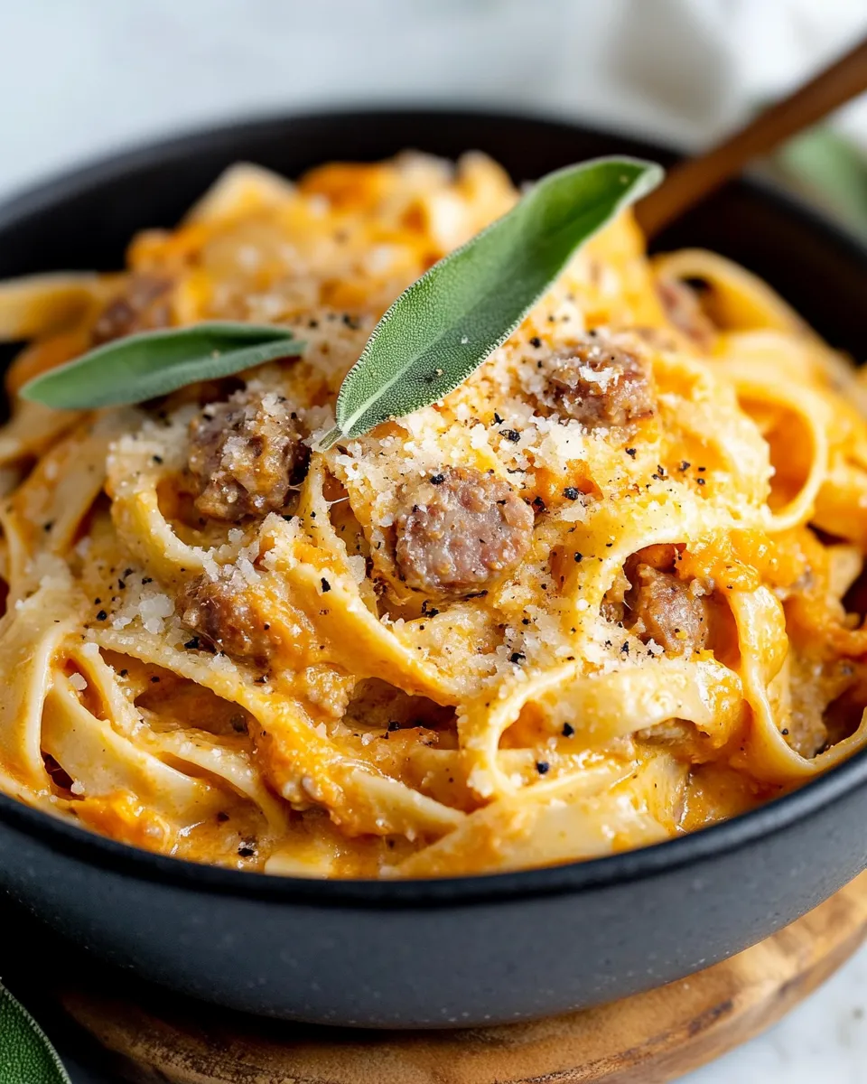 Easy Pumpkin Sage Alfredo with Sausage recipe image