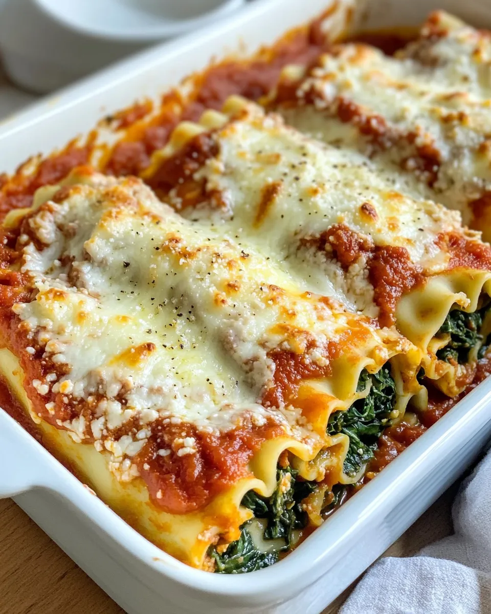 Classic Pumpkin Spinach Ricotta Lasagna Rolls dish photo