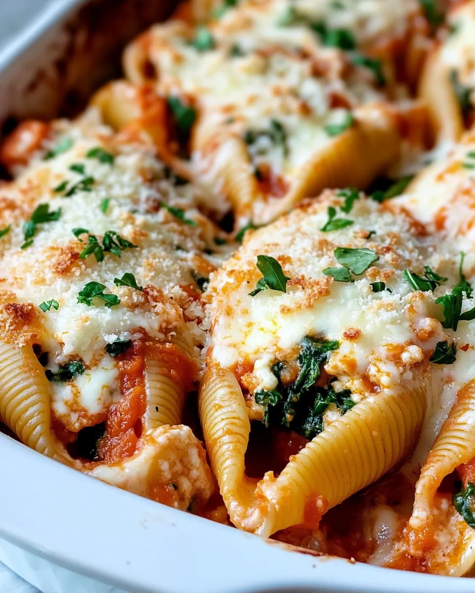 Classic Pumpkin Spinach Stuffed Shells plate image