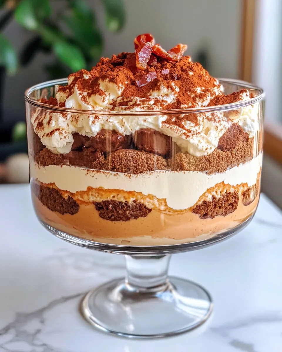 Easy Pumpkin Tiramisu Trifle food shot