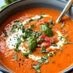 Homemade Roasted Red Pepper Tomato Bisque (Creamy) recipe photo