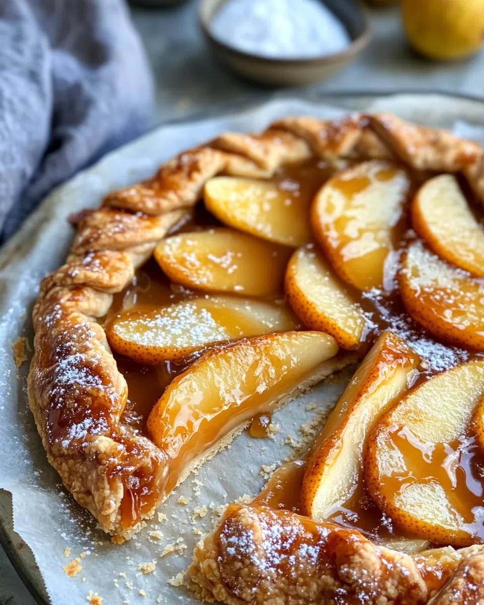 Homemade Salted Caramel Pear Galette photo