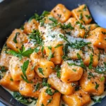 Homemade Sweet Potato Gnocchi with Garlic Cream photo