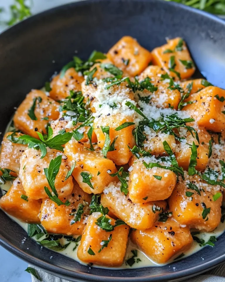 Homemade Sweet Potato Gnocchi with Garlic Cream photo