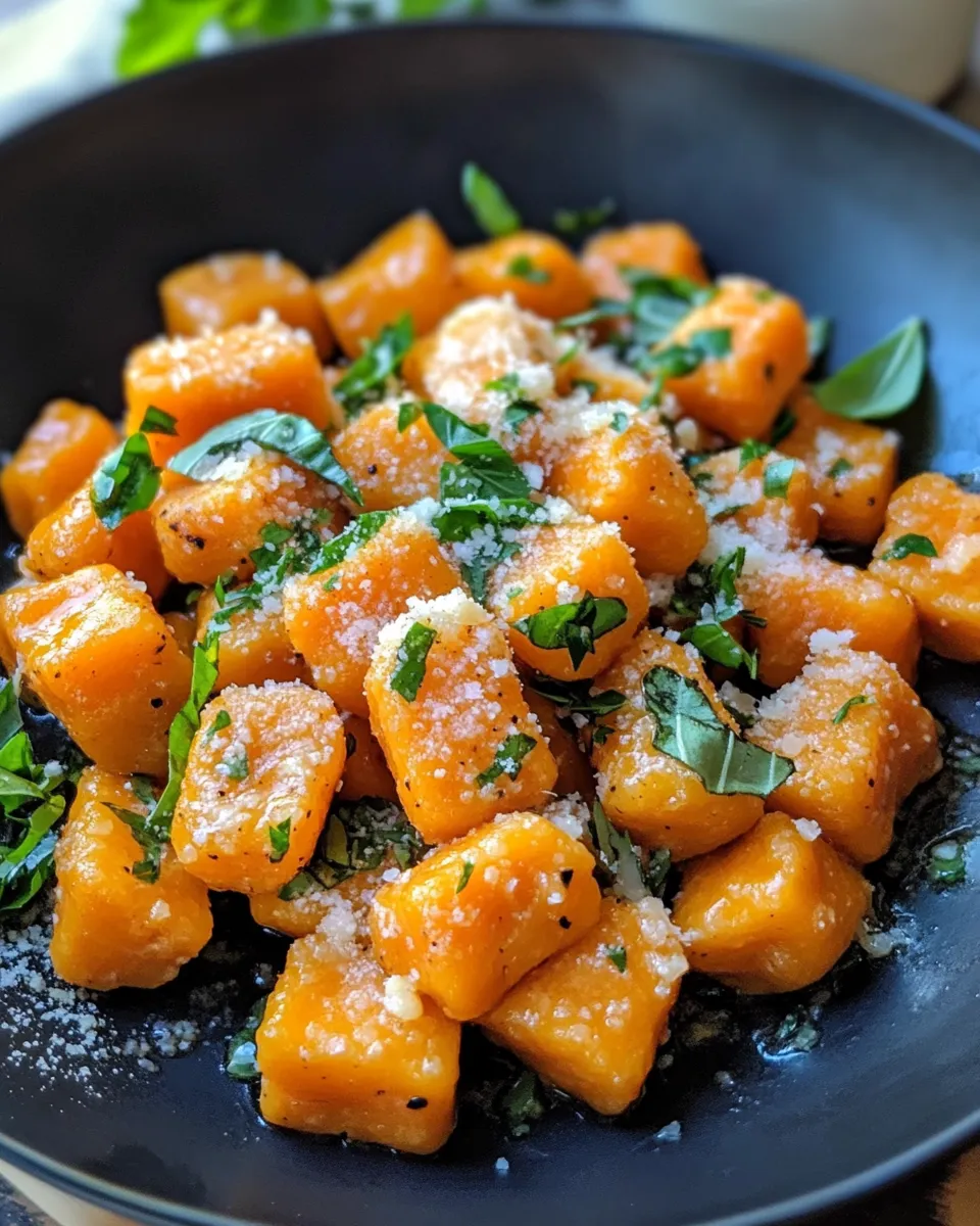 Classic Sweet Potato Gnocchi with Garlic Cream dish photo