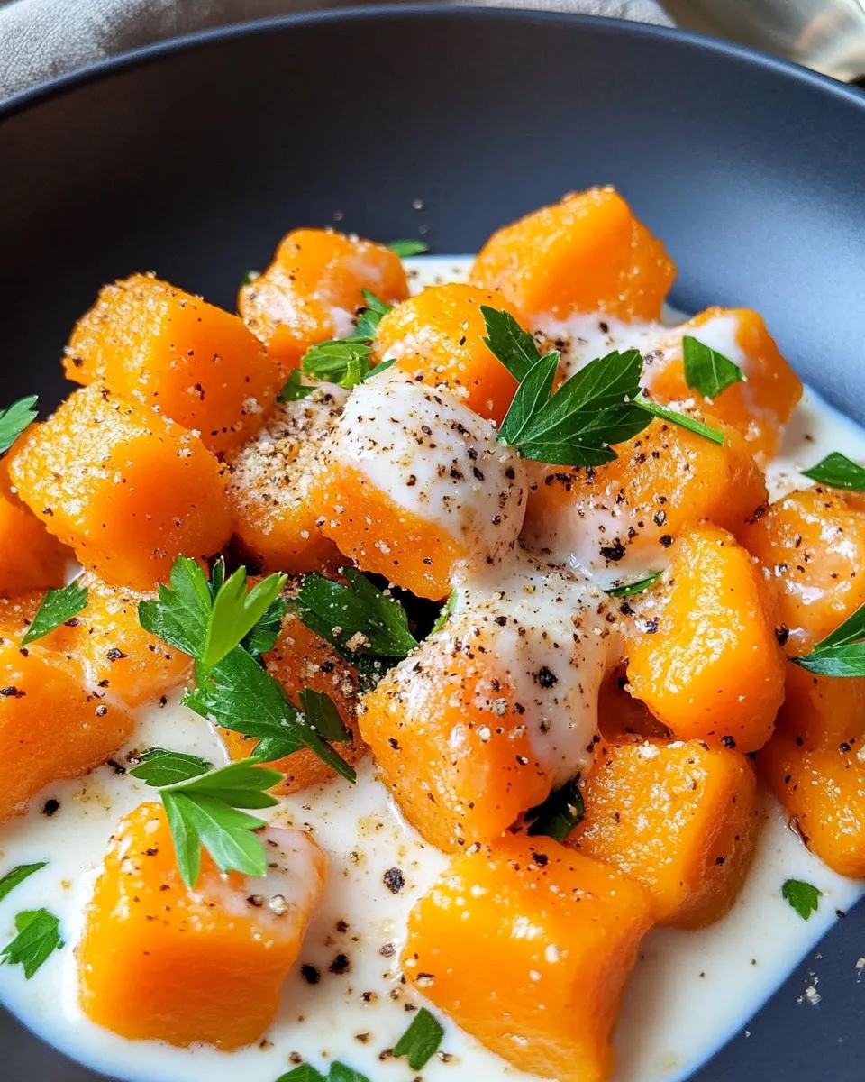 Easy Sweet Potato Gnocchi with Garlic Cream recipe image