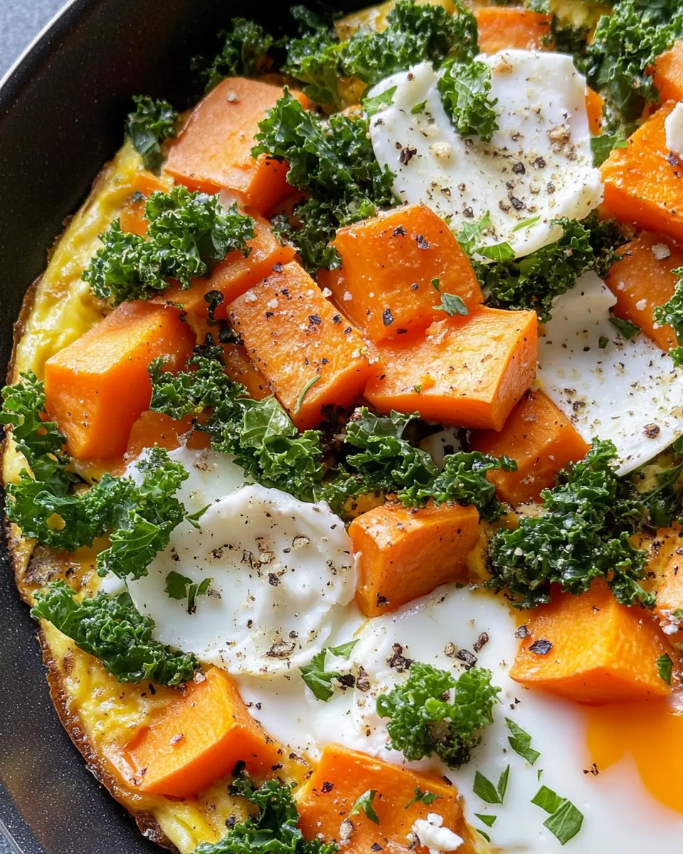 Easy Sweet Potato Kale Frittata food shot