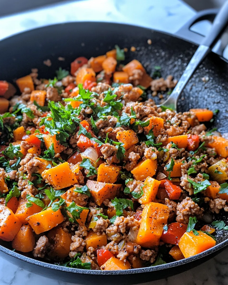 Classic Sweet Potato Turkey Skillet dish photo