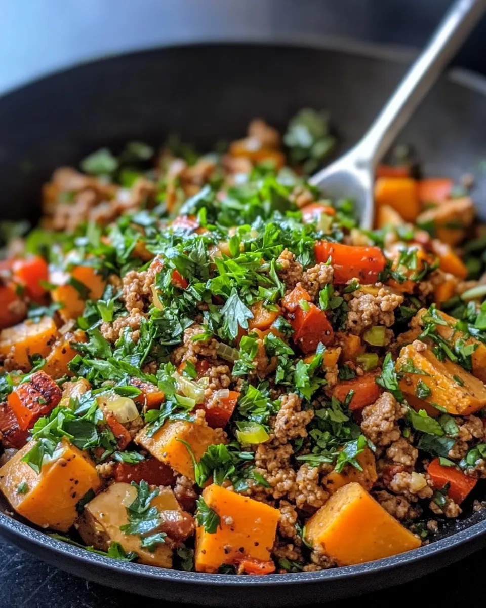Delicious Sweet Potato Turkey Skillet image