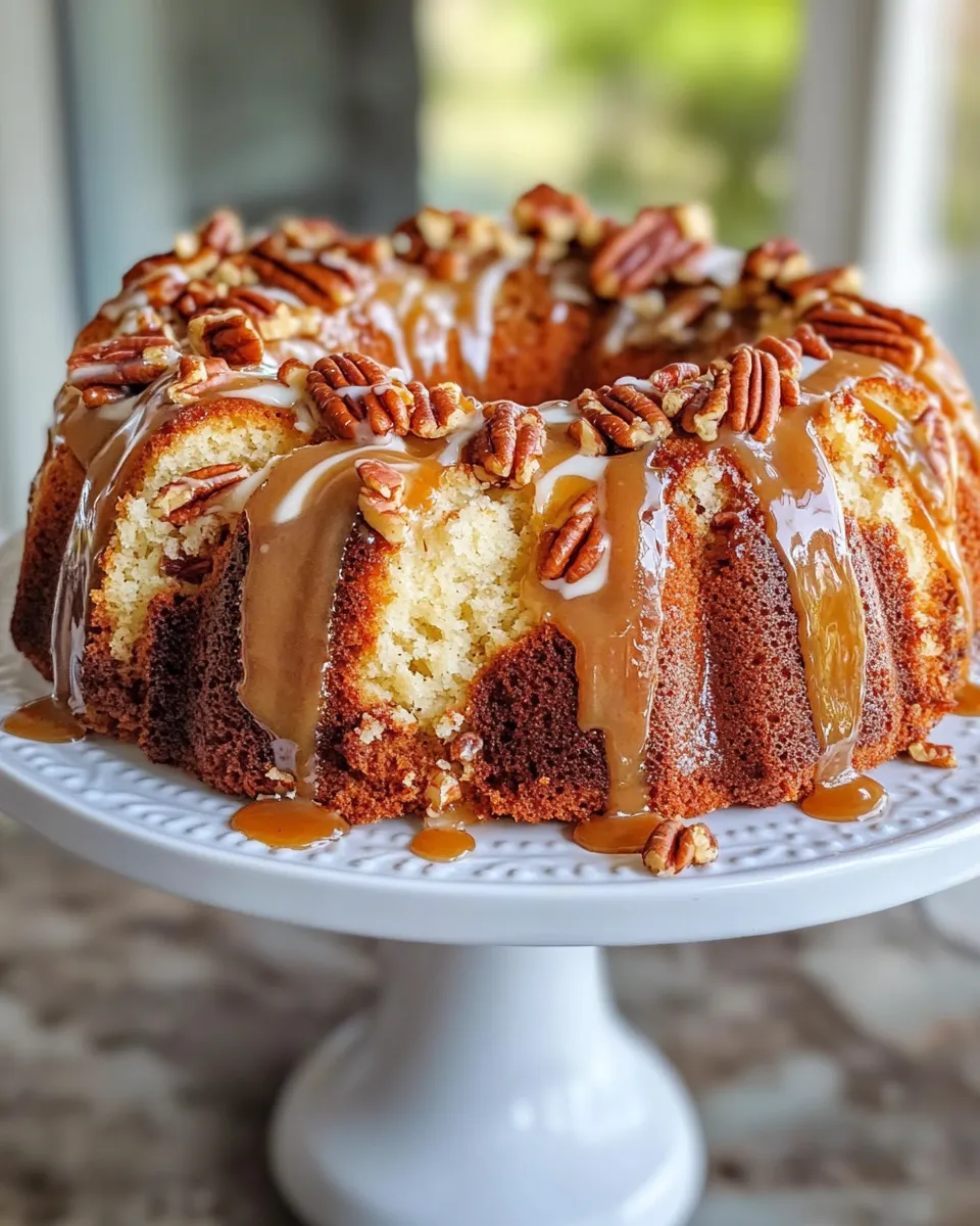 Easy Toffee Pecan Pound Cake food shot