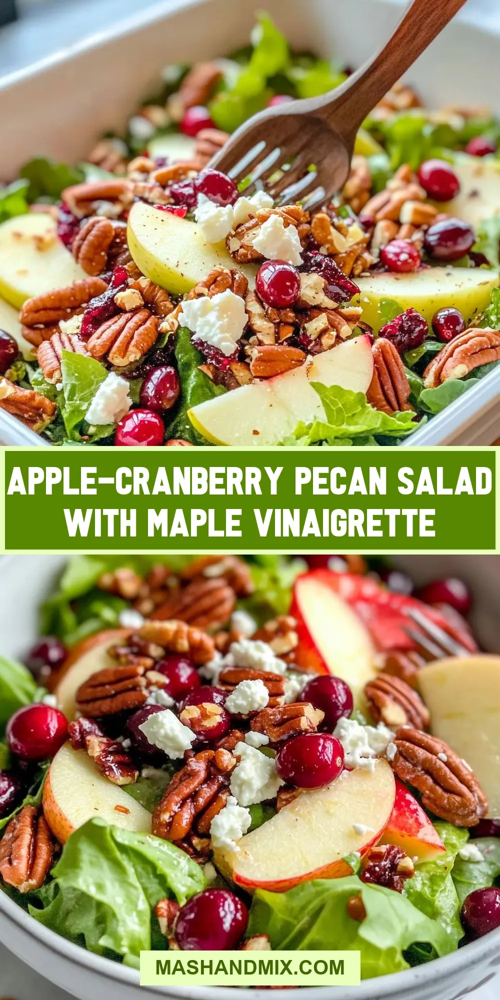 Apple-Cranberry Pecan Salad With Maple Vinaigrette (Fresh & Delicious)