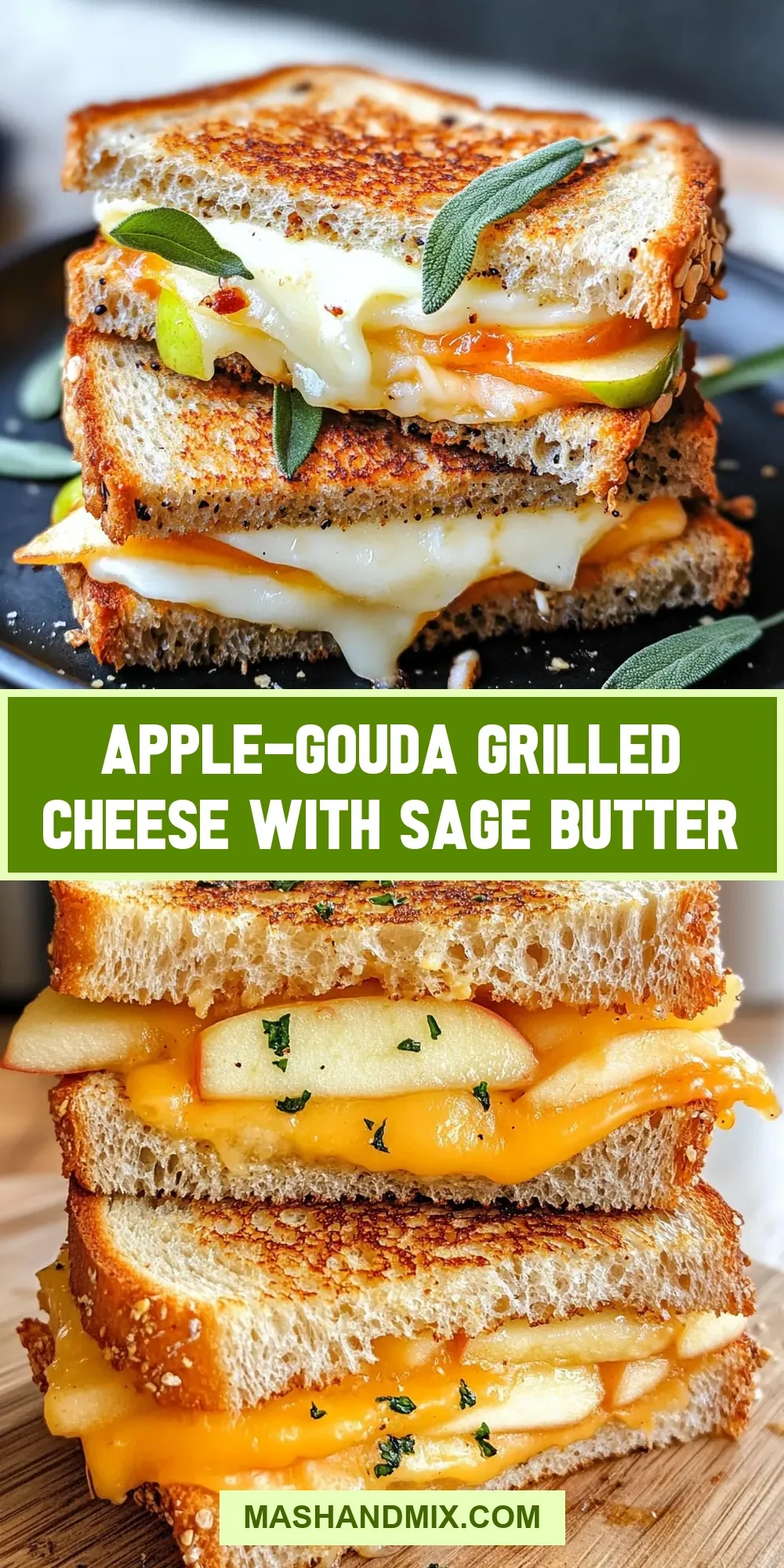 Easy Apple-Gouda Grilled Cheese With Sage Butter