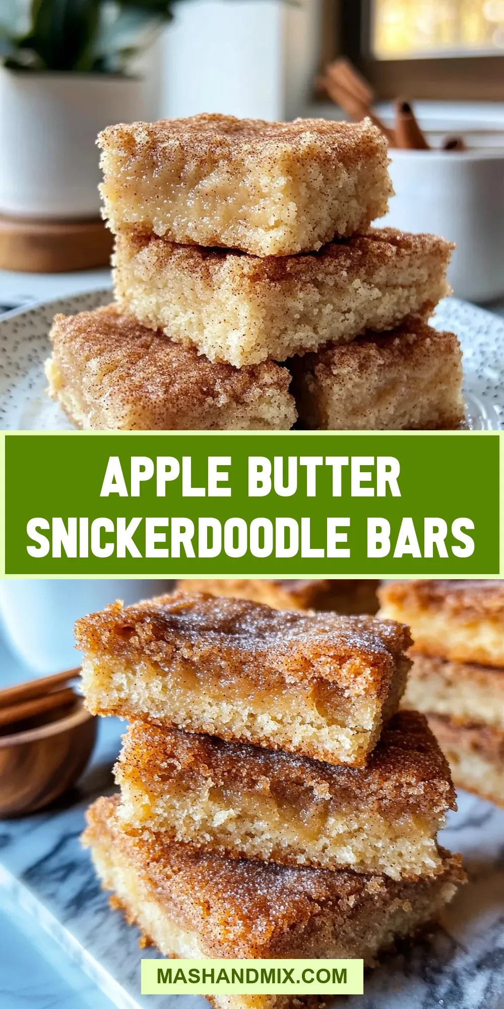 Apple Butter Snickerdoodle Bars Recipe
