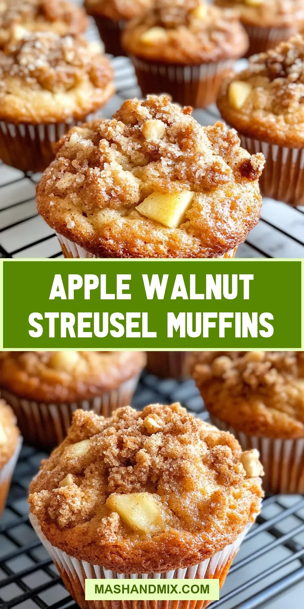 Easy Apple Walnut Streusel Muffins Recipe