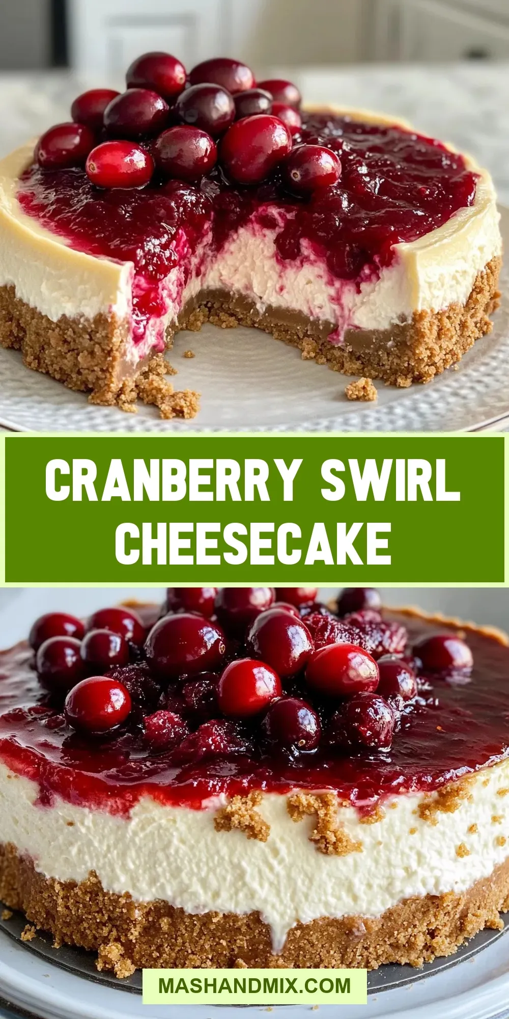Easy Cranberry Swirl Cheesecake Recipe