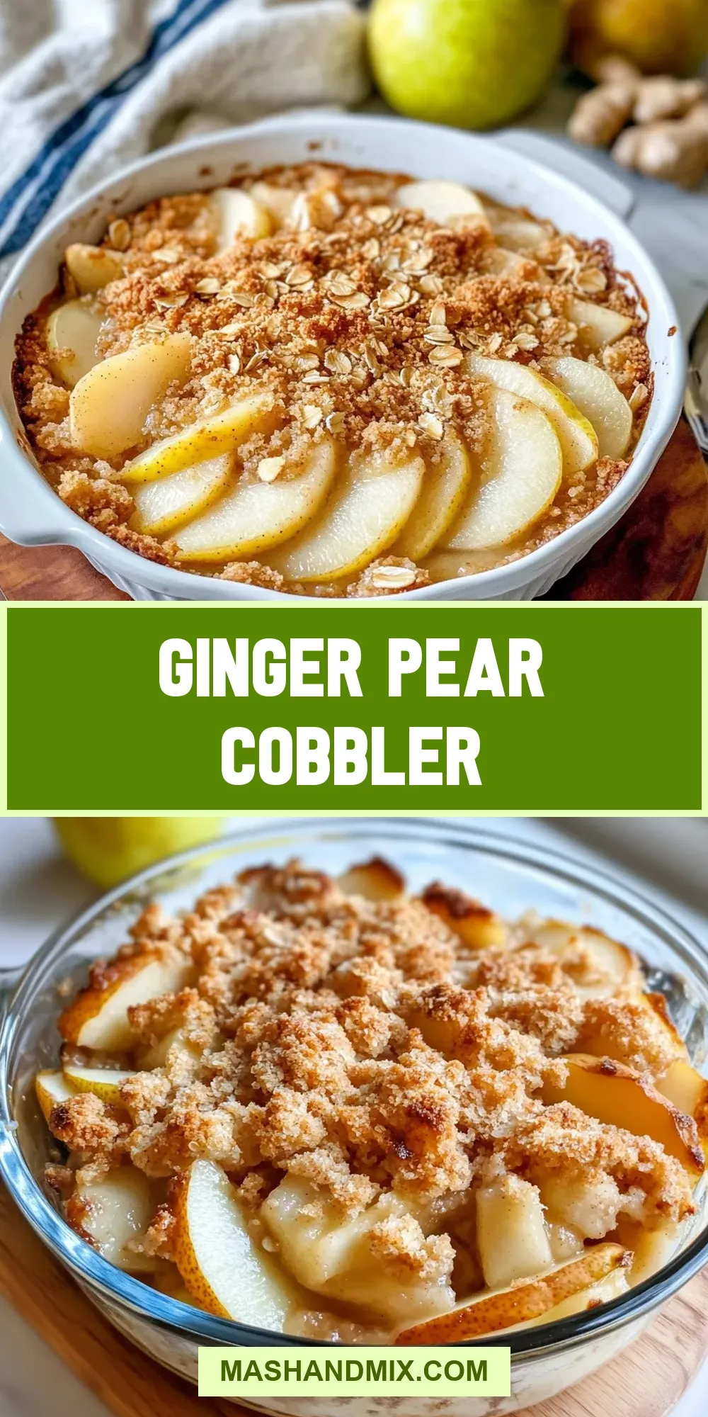Savory Ginger Pear Cobbler