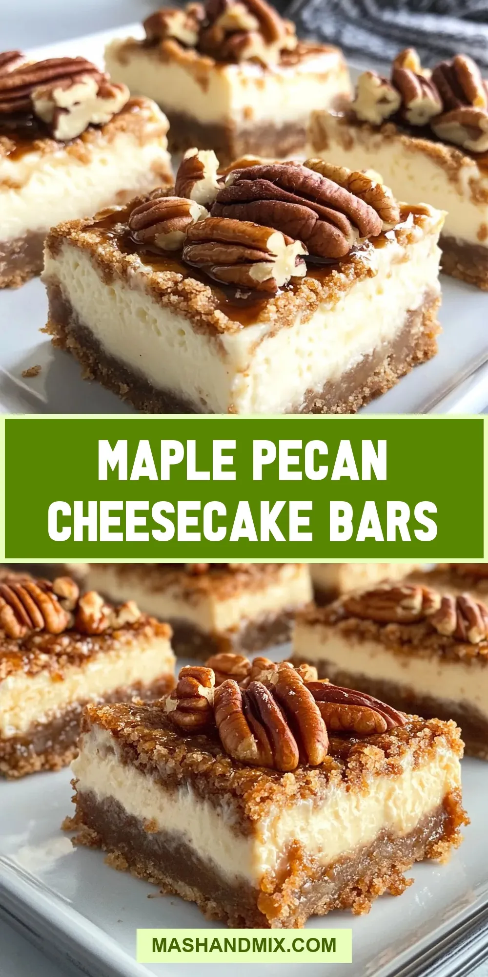 Maple Pecan Cheesecake Bars (Creamy & Delicious)