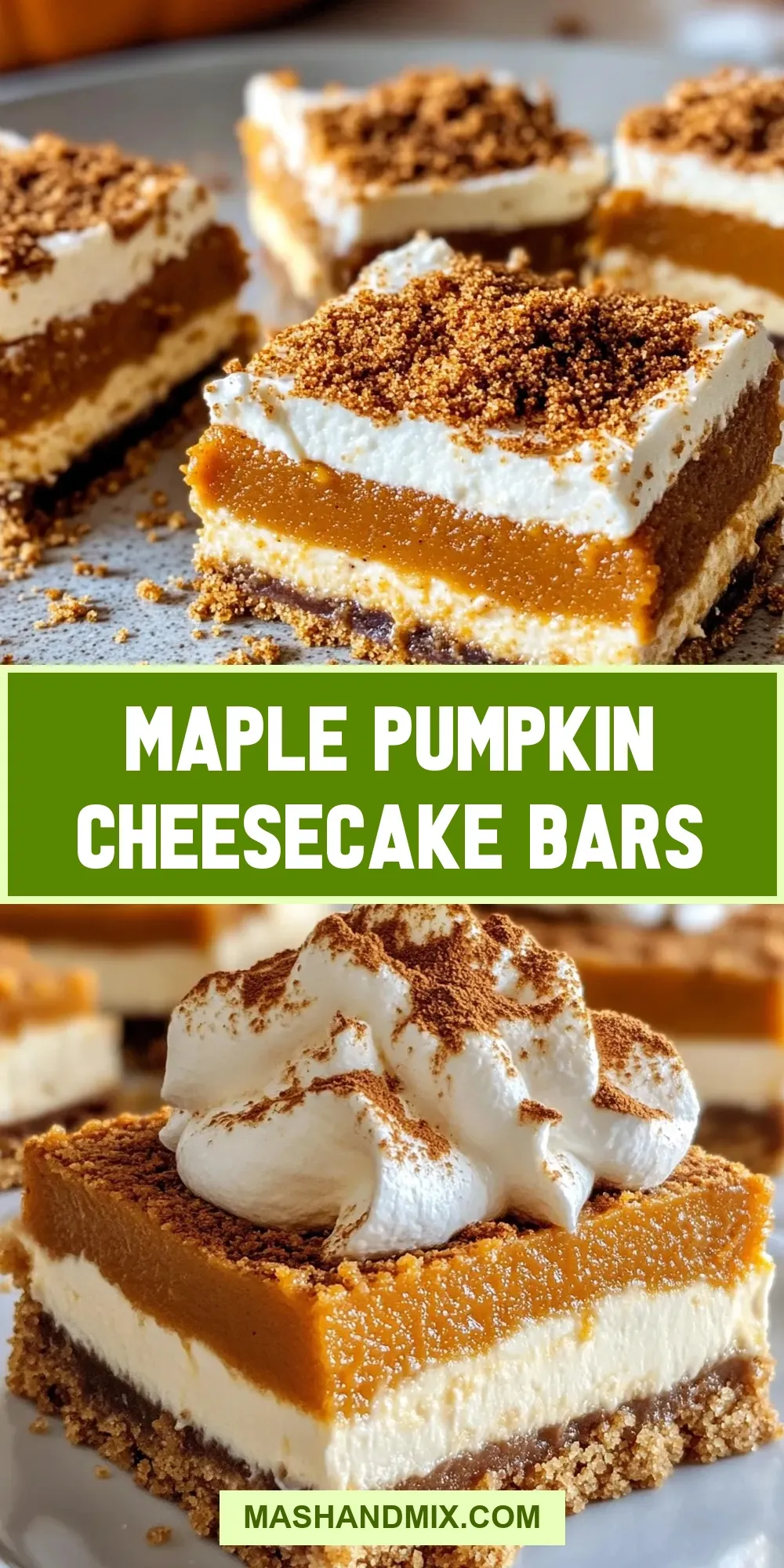 Easy Maple Pumpkin Cheesecake Bars Recipe