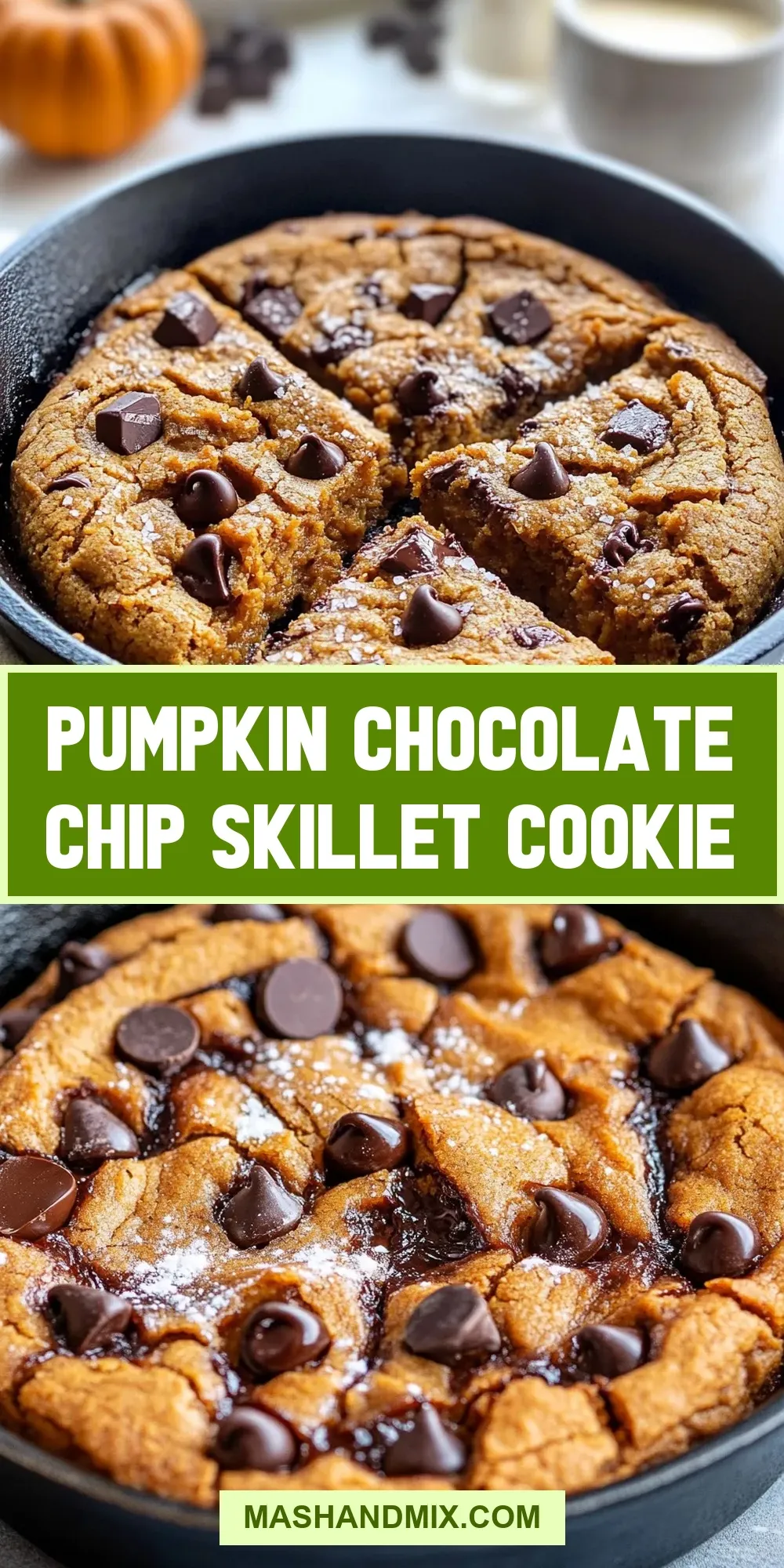 Pumpkin Chocolate Chip Skillet Cookie Recipe