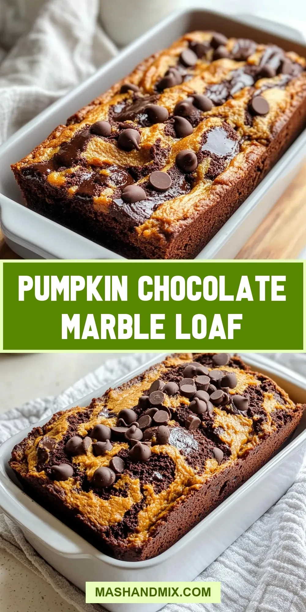 Pumpkin Chocolate Marble Loaf (Delicious & Delicious)