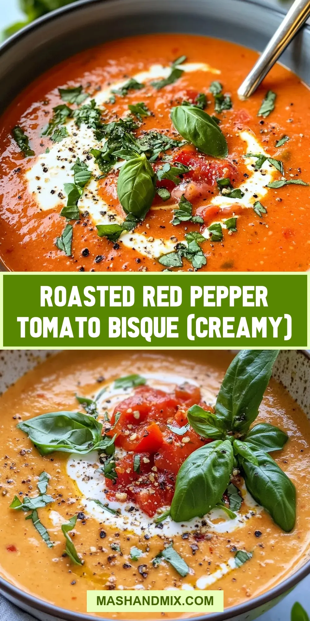Roasted Red Pepper Tomato Bisque (Creamy) Recipe