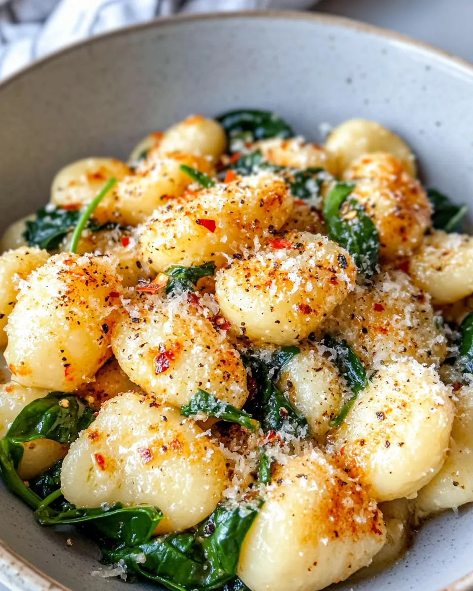Homemade 15-Minute Garlic Butter Gnocchi & Spinach photo
