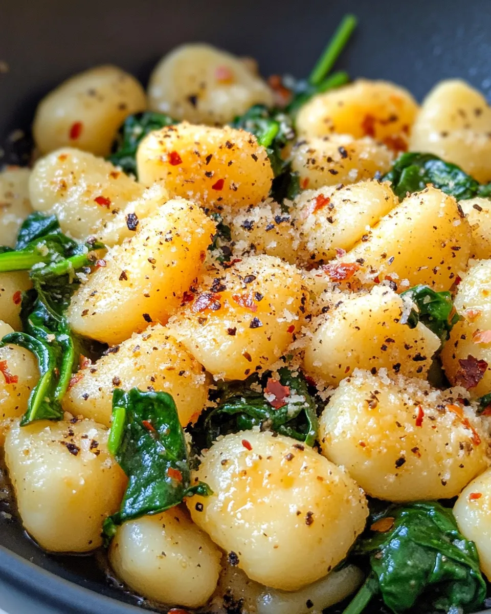 Easy 15-Minute Garlic Butter Gnocchi & Spinach recipe photo