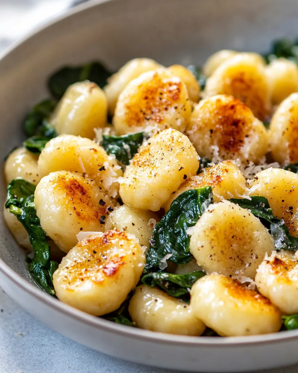 Delicious 15-Minute Garlic Butter Gnocchi & Spinach dish photo