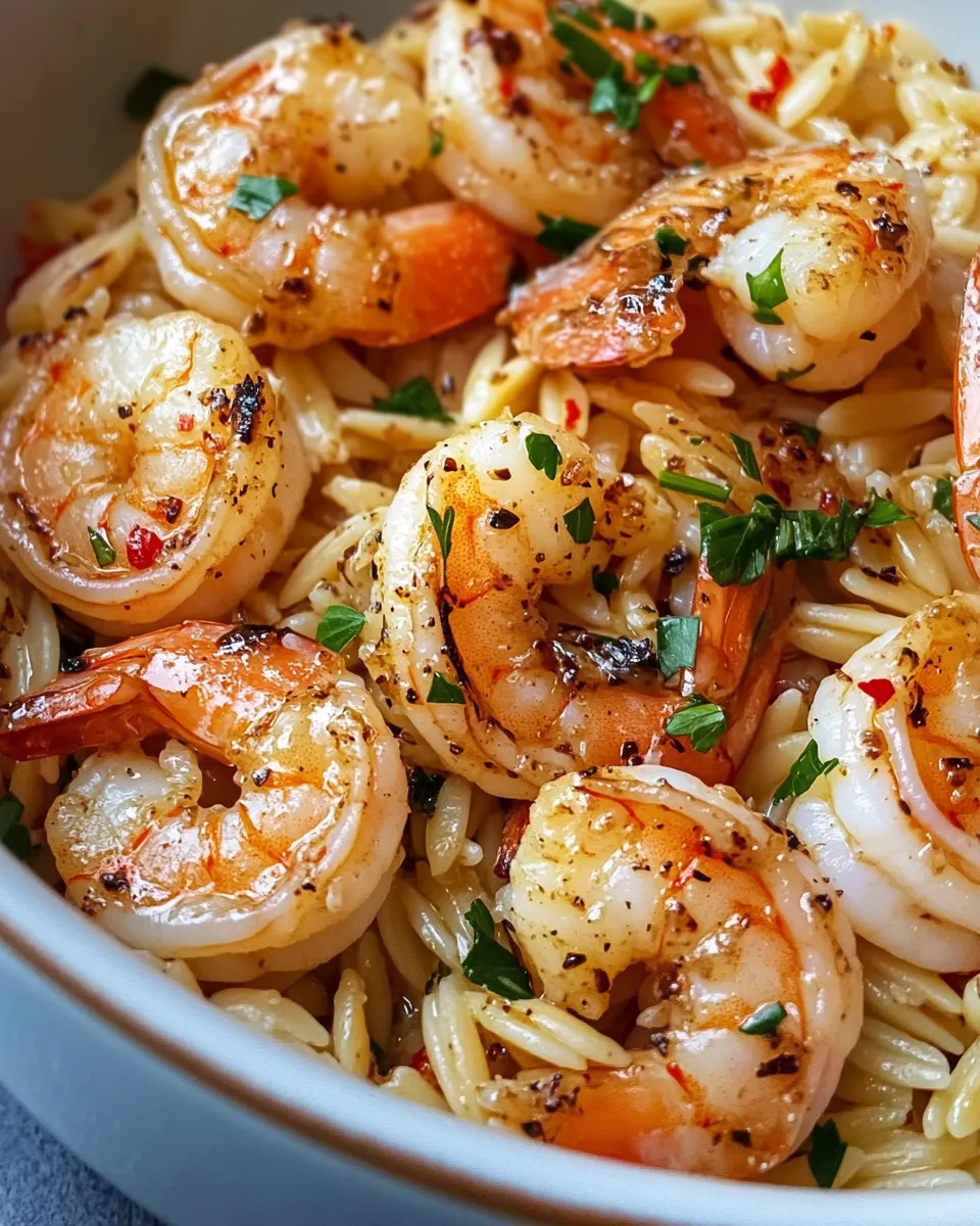 Homemade 15-Minute Garlic Butter Shrimp Orzo recipe photo