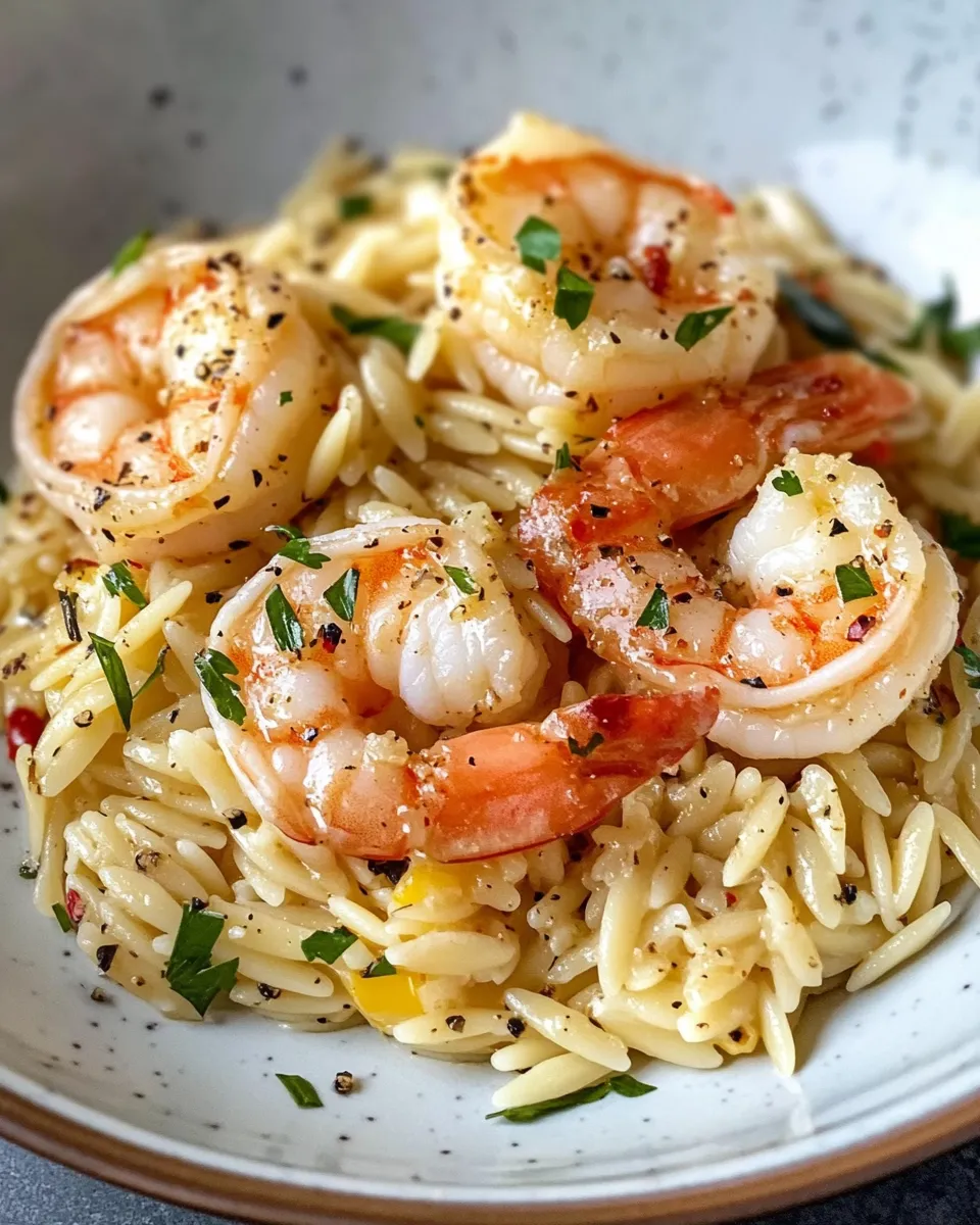 Classic 15-Minute Garlic Butter Shrimp Orzo dish photo