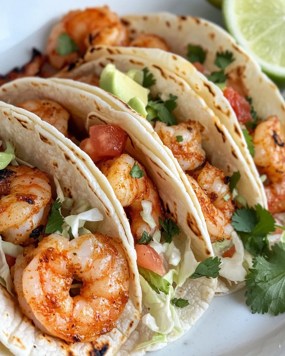 Quick 15-Minute Garlic Shrimp Tacos with Slaw dish photo