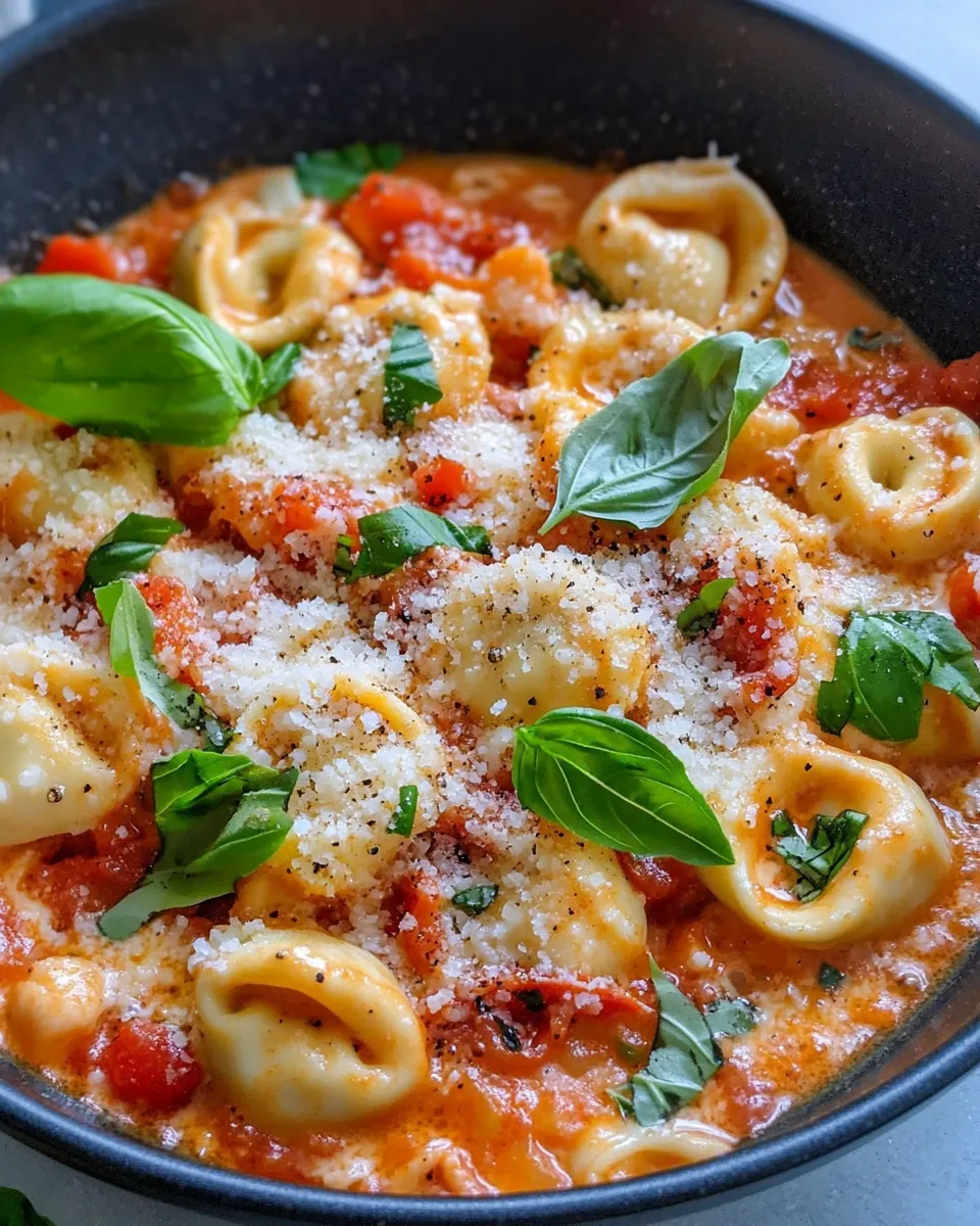 Easy 20-Minute Creamy Tomato Tortellini food shot