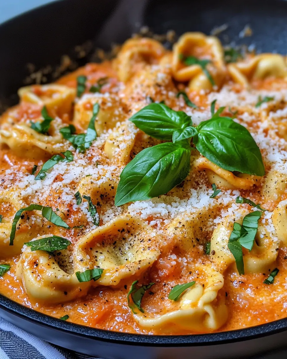 Delicious 20-Minute Creamy Tomato Tortellini plate image