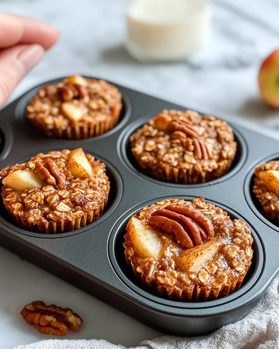 Easy Apple Cinnamon Baked Oatmeal Cups (Meal Prep) food shot