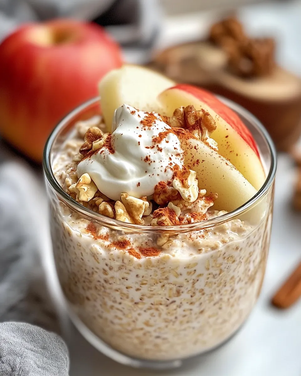 Easy Apple Pie Overnight Oats (High-Protein) food shot