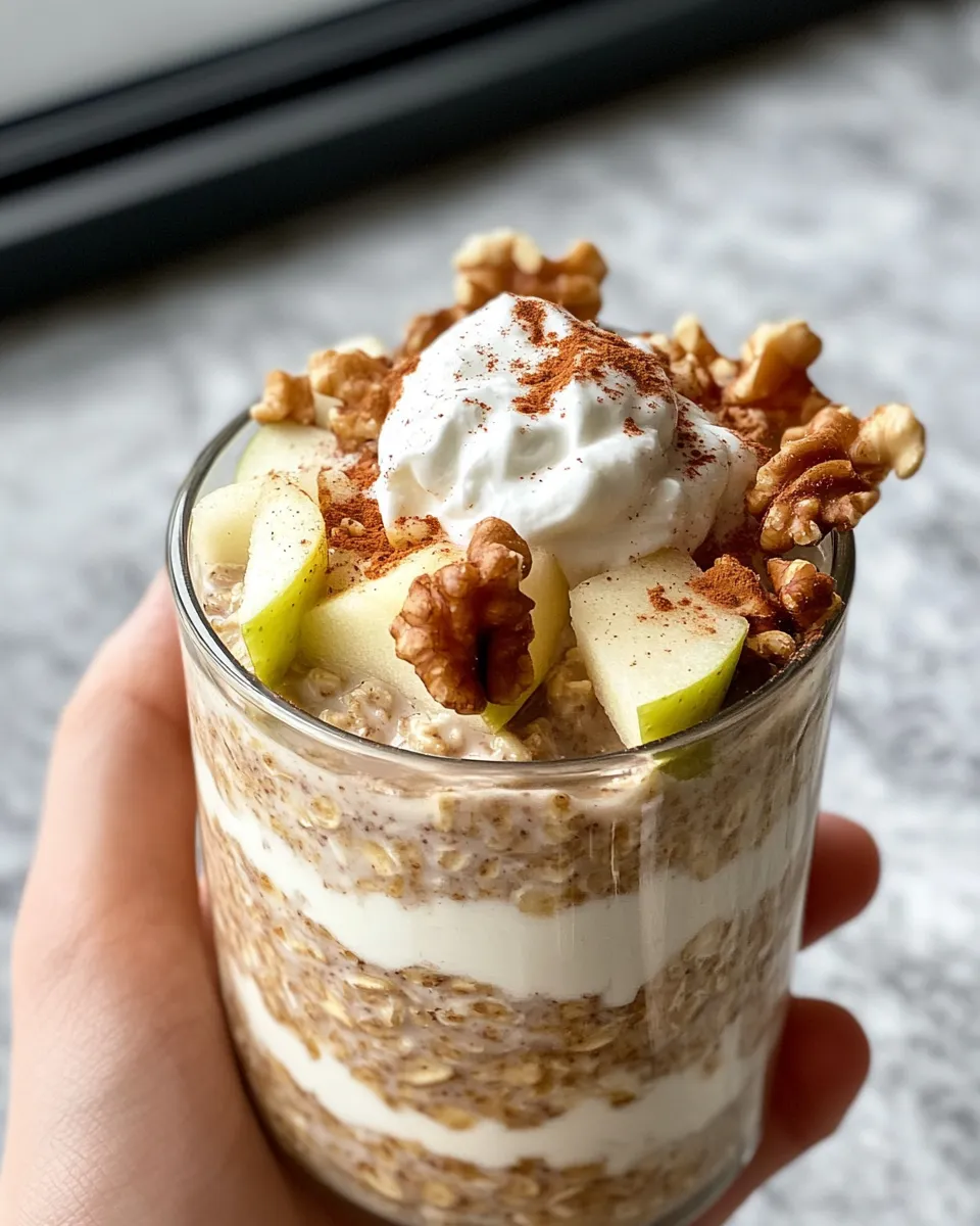 Delicious Apple Pie Overnight Oats (High-Protein) image
