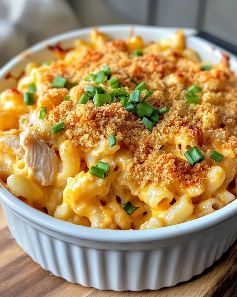 Delicious BBQ Ranch Chicken Mac and Cheese Bake food shot